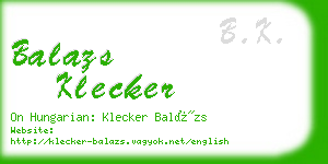 balazs klecker business card